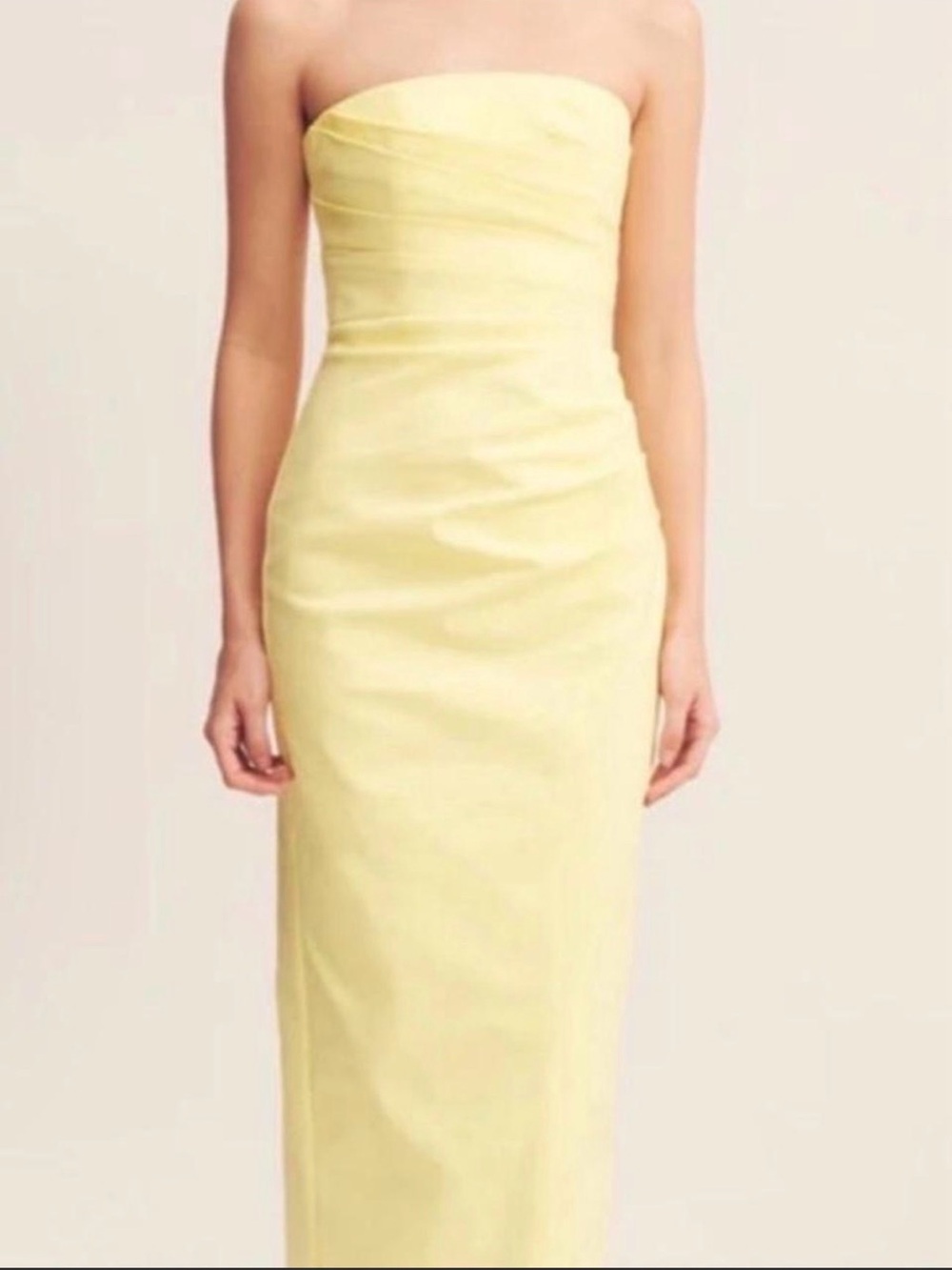 Shona Joy Strapless Yellow Lani Gown